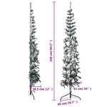vidaXL Demi sapin de Noël artificiel mince avec neige floquée 240 cm