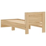 vidaXL Cadre de lit tête de lit et lumières LED chêne sonoma 75x190 cm
