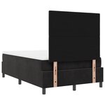 Lit Box Spring vidaXL avec Matelas & LED Noir 120x200 cm Velours