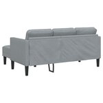 Canapé 3 places L gris clair 160 cm en tissu