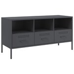vidaXL Meuble TV anthracite 100 5x39x50 5 cm acier laminé à froid