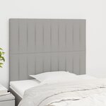 vidaXL Têtes de lit 2 Pièces Gris clair 100x5x78/88 cm Tissu