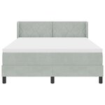Lit Box Spring vidaXL avec Matelas Gris clair 160x200 cm Velours