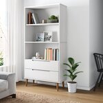 vidaXL Bibliothèque MOLDE Blanc 85x35x170 5 cm Bois massif de pin