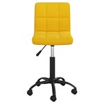 vidaXL Chaise pivotante de salle à manger Jaune moutarde Velours