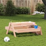 vidaXL Table de pique-nique et bac à sable enfants bois massif douglas