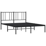 vidaXL Cadre de lit métal avec tête de lit noir 150x200 cm