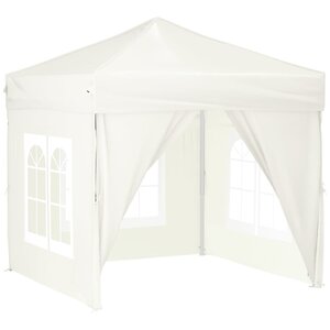 vidaXL Tente de réception pliable avec parois Crème 2x2 m