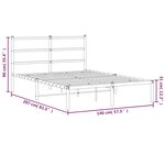 vidaXL Cadre de lit métal sans matelas et tête de lit blanc 140x200 cm