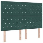 vidaXL Lit Box Spring avec Matelas & Banc Vert Foncé 140x200 cm Velours