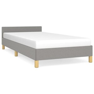 vidaXL Cadre de lit avec tête de lit Gris clair 100x200 cm Tissu