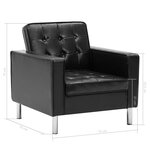 vidaXL Fauteuil noir similicuir