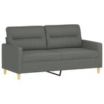 vidaXL Ensemble de canapés 3 Pièces coussins gris foncé tissu