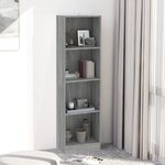 vidaXL Bibliothèque 4 niveaux Sonoma gris 40x24x143 cm