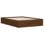 vidaXL Cadre de lit et tiroirs chêne marron 120x190 cm bois ingénierie