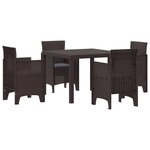 vidaXL Ensemble de 5 pièces avec coussins en poly rotin marron