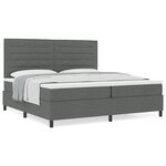 vidaXL Lit à ressorts avec matelas gris foncé 200x200 cm tissu