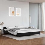 vidaXL Cadre de lit avec tête de lit sans matelas noir 160x200 cm