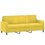 vidaXL Ensemble de canapés 3 Pièces avec coussins jaune velours