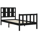 vidaXL Cadre de lit sans matelas noir 100x200 cm bois massif de pin