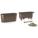 Lechuza jardinière de table delta 20 all-in-one taupe brillant 15566