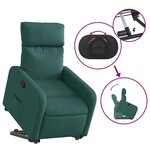 vidaXL Fauteuil inclinable vert foncé tissu