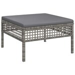 Salon de jardin meuble d'extérieur ensemble de mobilier 5 pièces avec coussins gris résine tressée 02_0016405