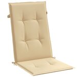 vidaXL Coussins de chaise à dossier haut lot de 2 beige mélangé tissu