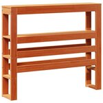 vidaXL Tête de lit avec étagères marron cire 90 cm bois massif de pin