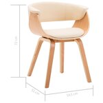 vidaXL Chaises à manger lot de 6 crème bois courbé et similicuir