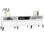 vidaXL Meuble TV blanc brillant 150x30x44 5 cm bois d'ingénierie