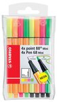 étui de 4 feutre Pen 68 Mini + 4 feutres Fineliner point 88 Mini assorties STABILO