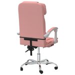 Chaise fauteuil siège pivotante de inclinable de bureau informatique étude similicuir rose 02_0024271