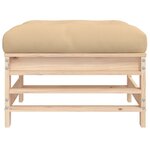 vidaXL Repose-pied de jardin avec coussin bois de pin massif