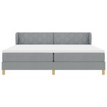 Lit Box Spring vidaXL avec Matelas - Gris clair - 200x200 cm - Tissu