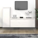 vidaXL Meubles TV 2 Pièces Blanc Bois massif de pin