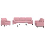 vidaXL Ensemble de canapés 3Pièces et coussins et traversins rose velours