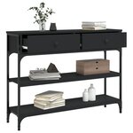 vidaXL Table console noir 100x25x75 cm bois d'ingénierie