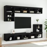 vidaXL Meuble TV avec lumières LED noir 80x30x30 cm