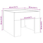 vidaXL Table basse avec LED infini chêne fumé 40x40x30 cm