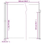 vidaXL Auvent latéral rétractable beige 200x500 cm