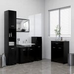 vidaXL Ensemble de meubles de salle de bain 4 Pièces Noir