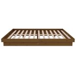 vidaXL Cadre de lit Marron miel Bois massif 135x190 cm Double