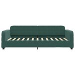 vidaXL Lit de jour avec gigogne sans matelas vert foncé 80x200 cm