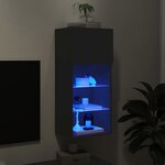 vidaXL Meuble TV avec lumières LED noir 40 5x30x90 cm