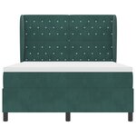 Lit Box Spring vidaXL avec Matelas  Vert Foncé  140x190 cm  Velours