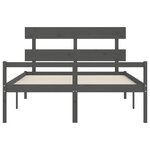 vidaXL Lit pour personne âgée sans matelas gris bois massif