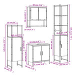 vidaXL Ensemble de meubles de salle de bain 4 Pièces Chêne fumé Bois