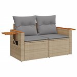 vidaXL Salon de jardin avec coussins 8 Pièces beige résine tressée