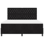Lit à ressorts avec matelas vidaXL Noir Super King Velours